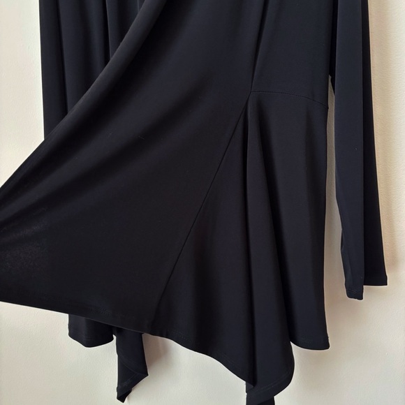 Clara Sunwoo Drape Tunic Cardigan Sweater XL Black Asymmetrical - Picture 3 of 7